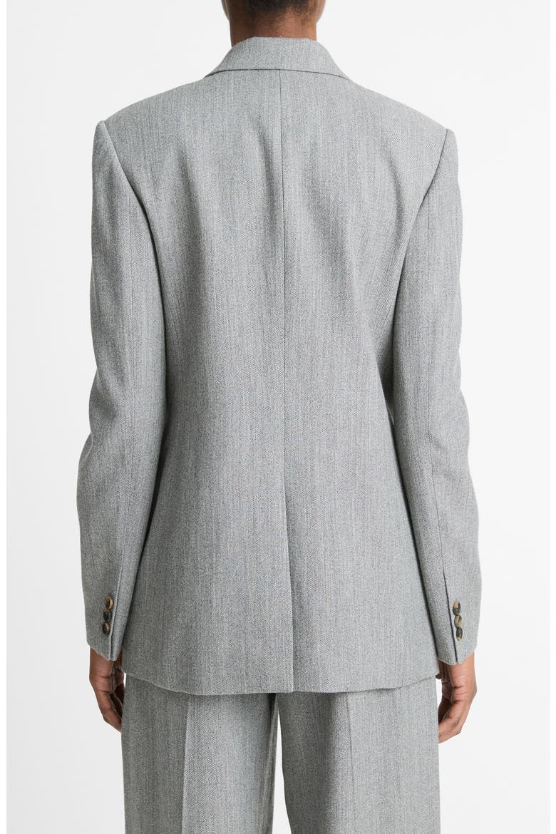 Wool Blend Double Breasted Blazer, Alternate, color, DARK STONE GREY
