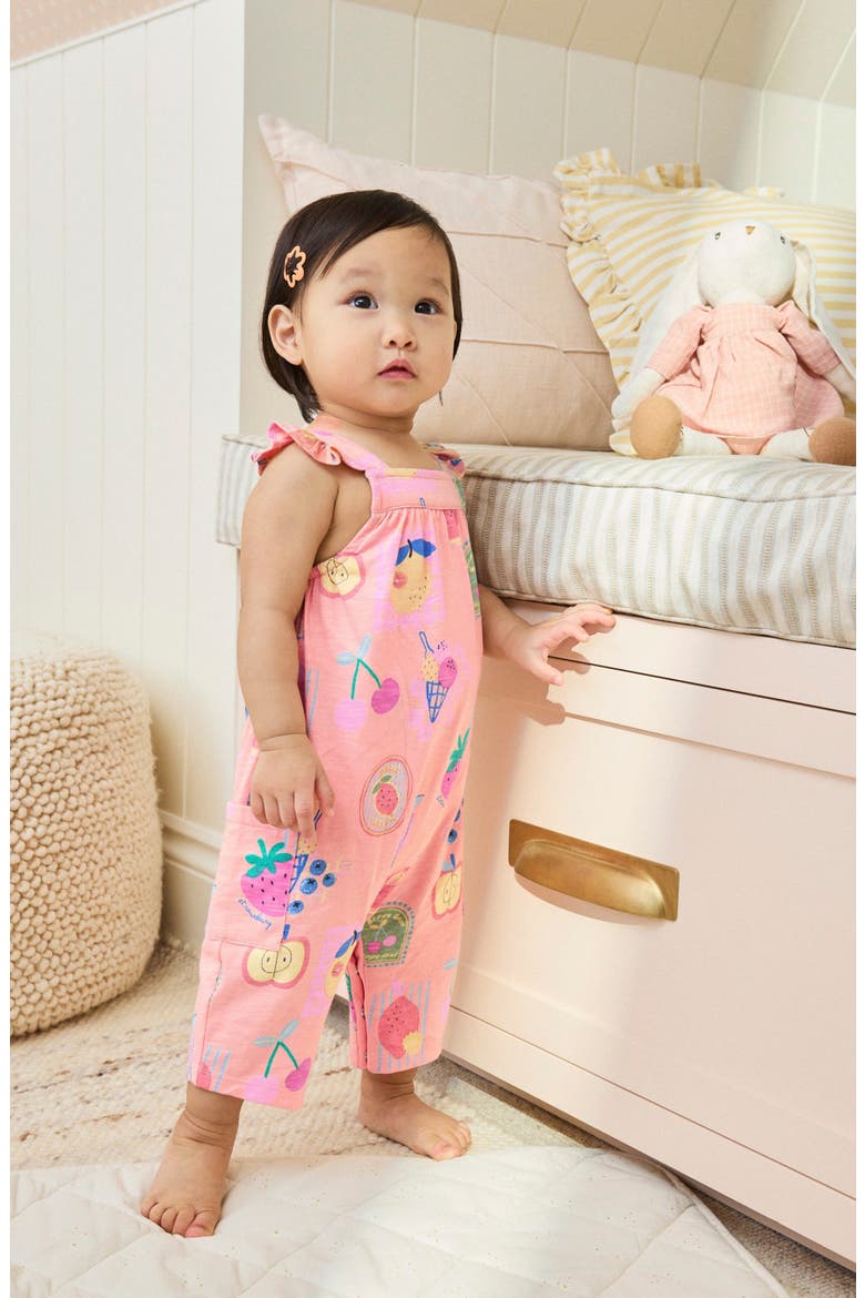 Fruit Print Romper, Alternate, color, PINK