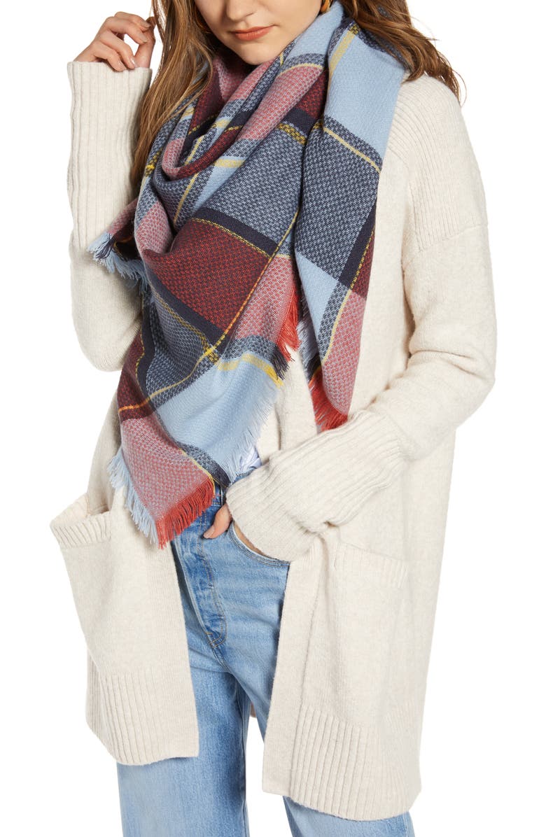 Treasure & Bond Plaid Wrap Scarf, Main, color, 