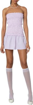 EDIKTED Smocked Strapless Minidress