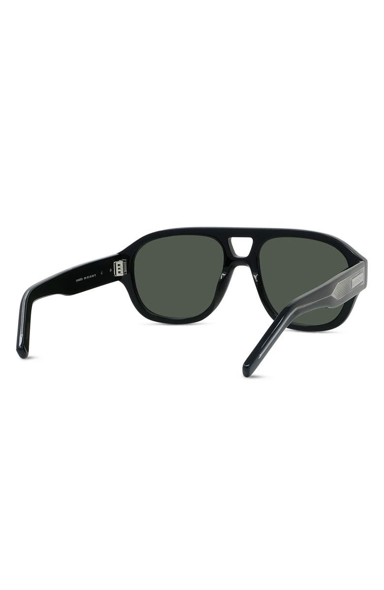 Givenchy Day 55mm Gradient Pilot Sunglasses, Alternate, color, Shiny Black / Green