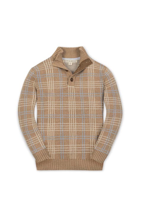 Kids' Organic Mock Neck Intarsia Sweater