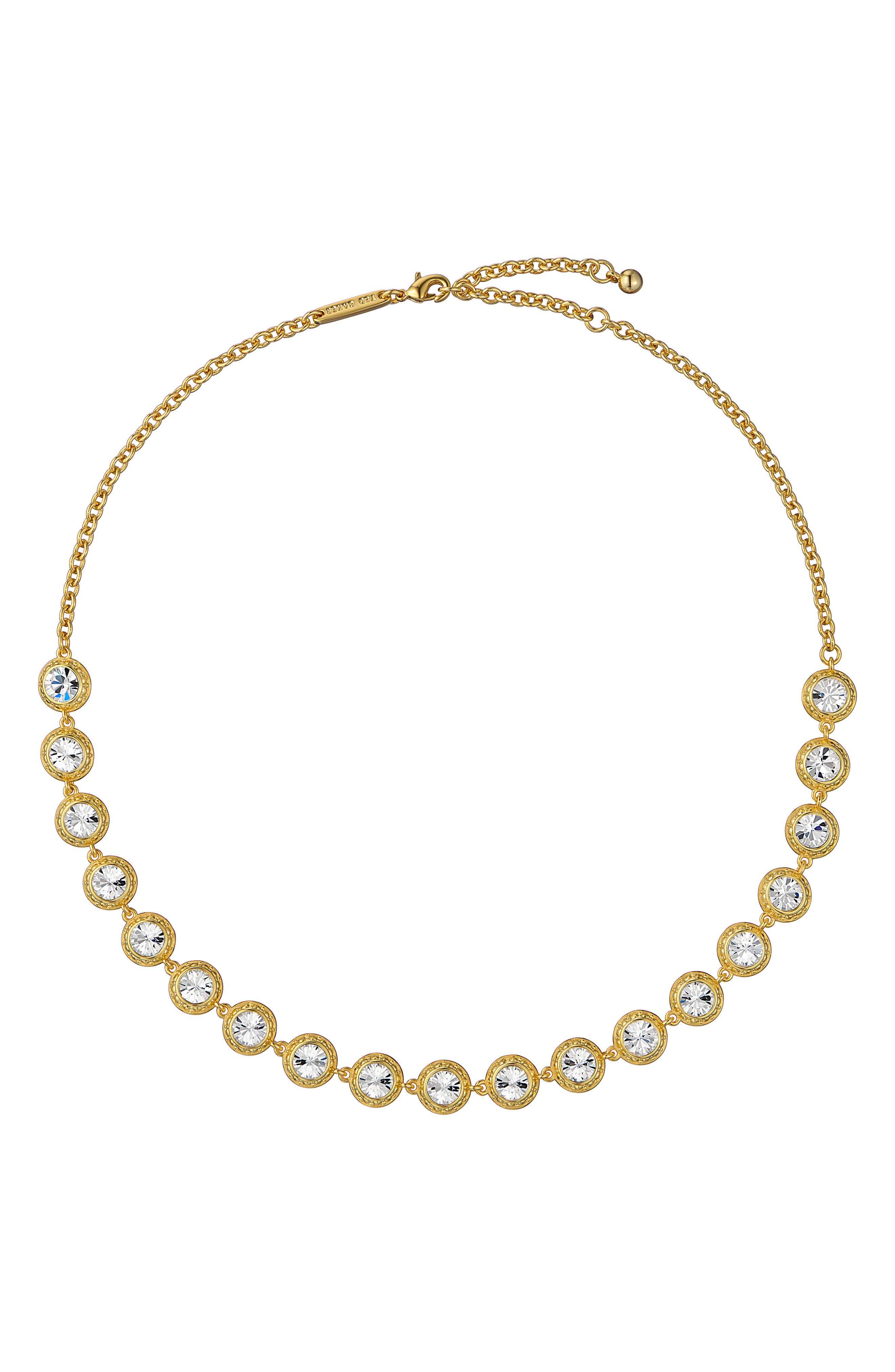 Ted Baker Solanna Solitaire Sparkle Crystal Necklace In Gold