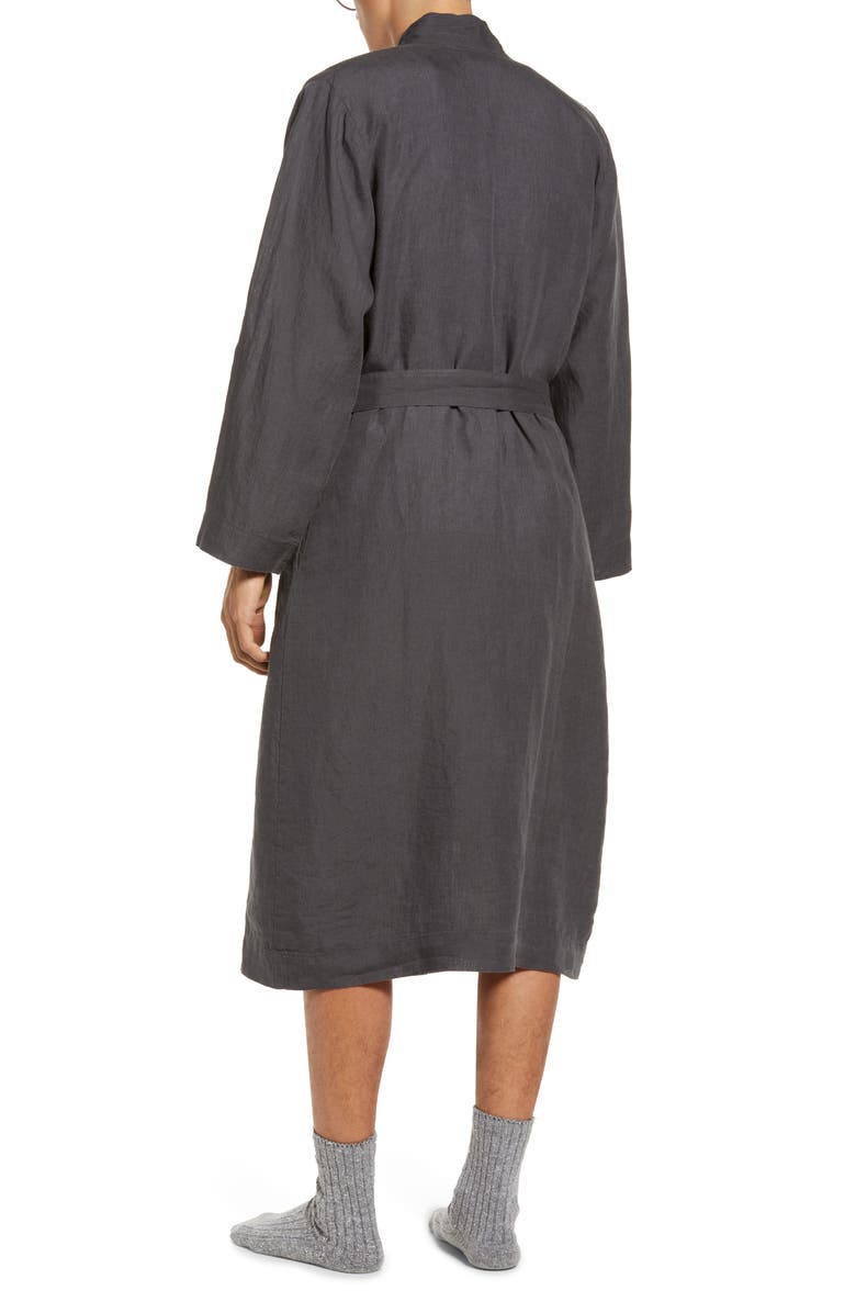 Parachute Gender Inclusive Linen Robe, Alternate, color, Coal