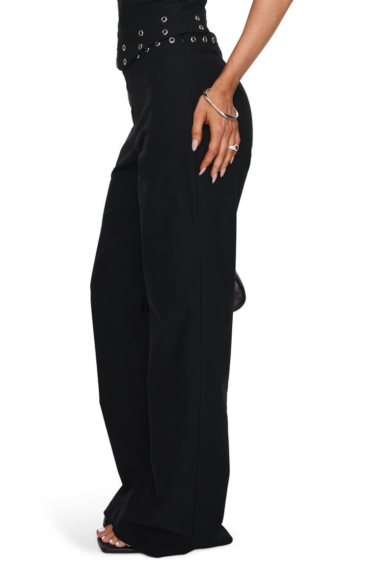 Passionette Grommet Wide Leg Pants, Alternate, color, BLACK