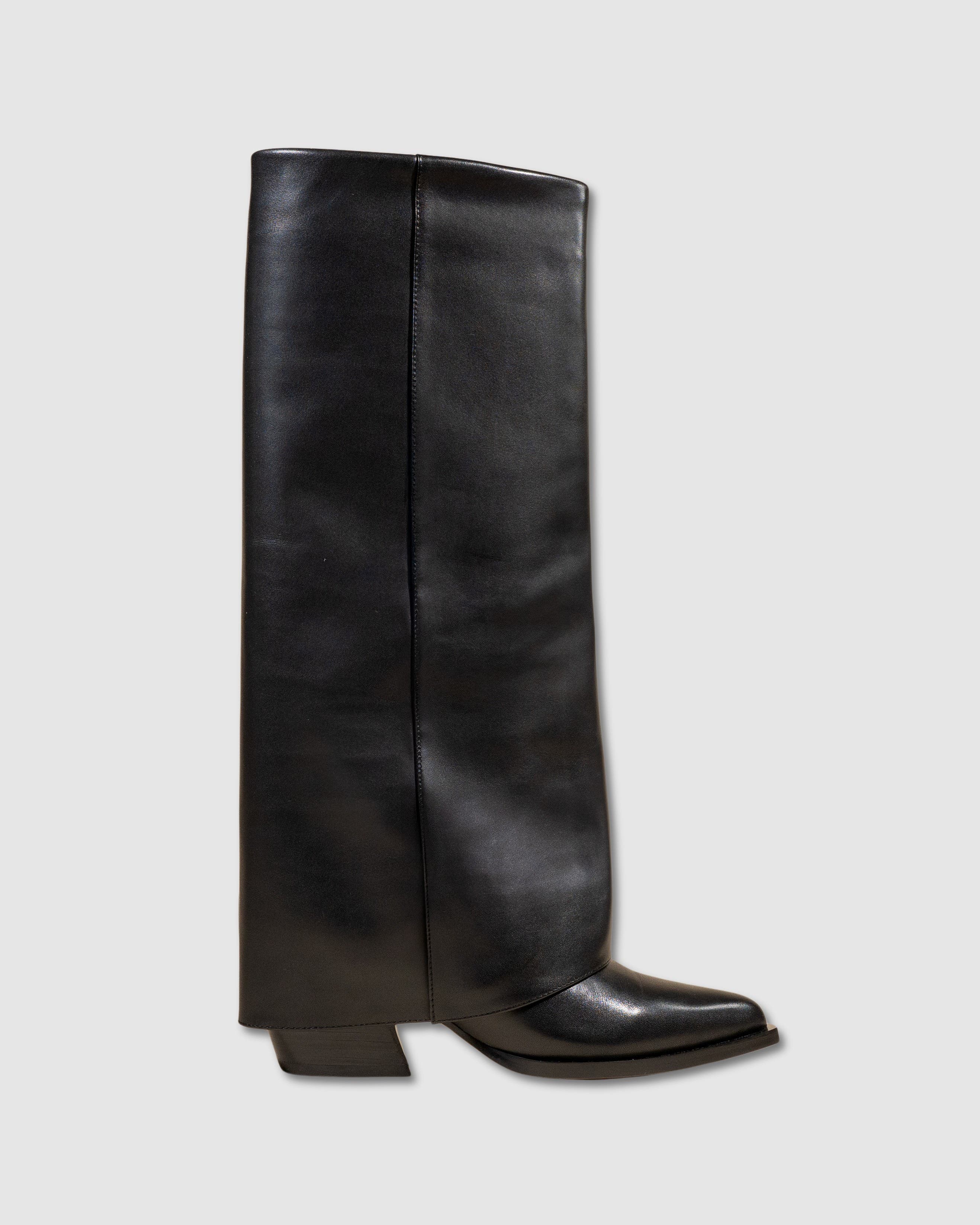 MI/MAI Joan Leather Cuff Boots, Main, color, Black