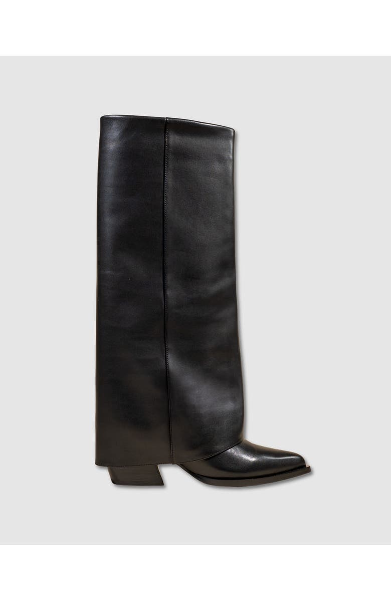 MI/MAI Joan Leather Cuff Boots, Main, color, Black