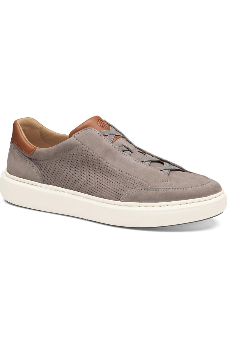 Johnston
Murphy Anders Perforated Leather Sneaker, Main, color, Gray Nubuck