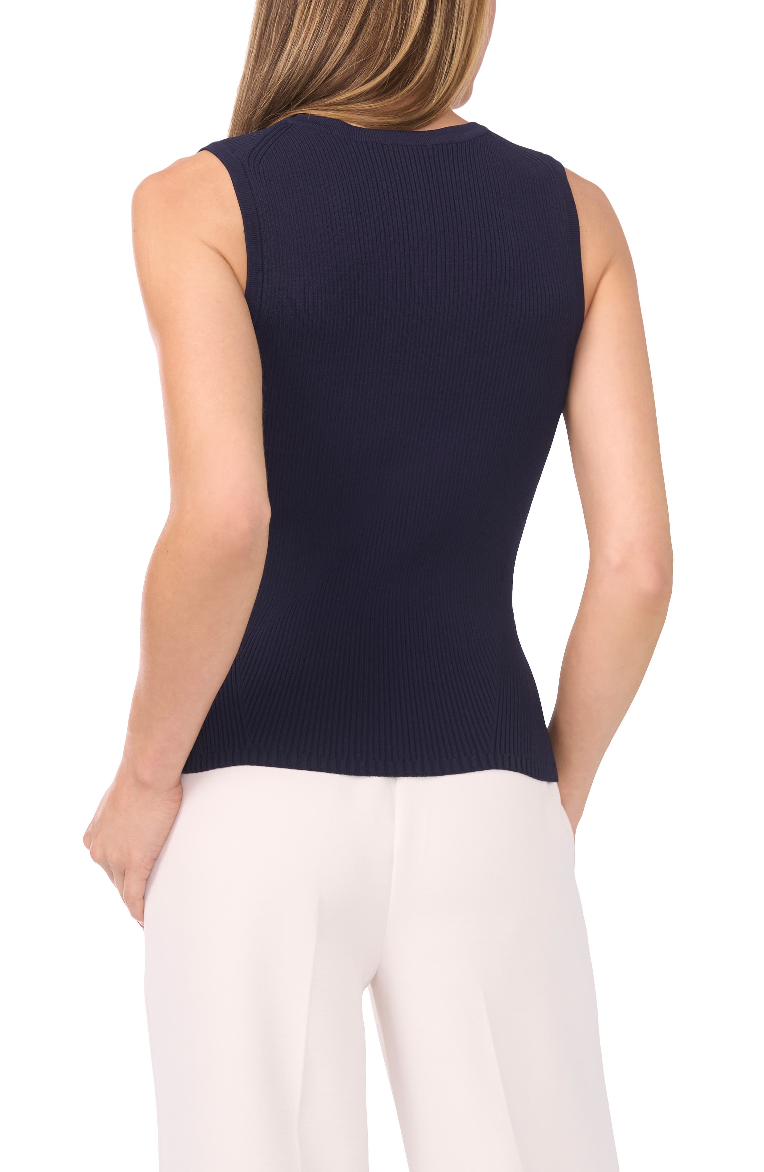 Rib Knit Sleeveless Sweater - image 2