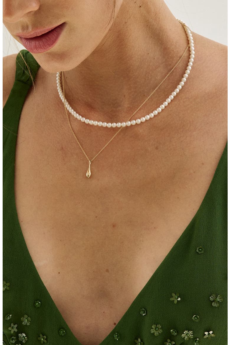 Mini Akoya Pearl Necklace, Alternate, color, WHITE PEARL