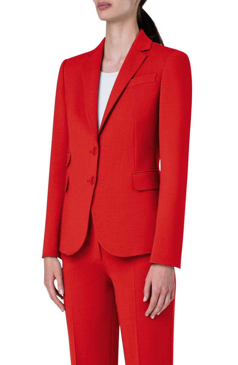 Akris punto Cool Wool Stretch Crepe Blazer, Alternate, color,