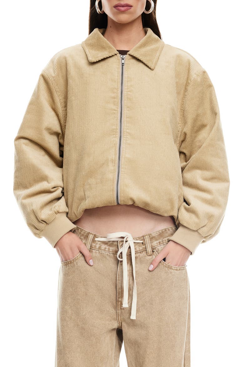 Corduroy Bomber Jacket, Main, color, LATTE