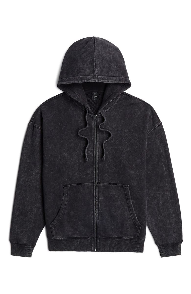 G-STAR Washed Loose Fit Zip Hoodie, Alternate, color, Dark Black Smokey