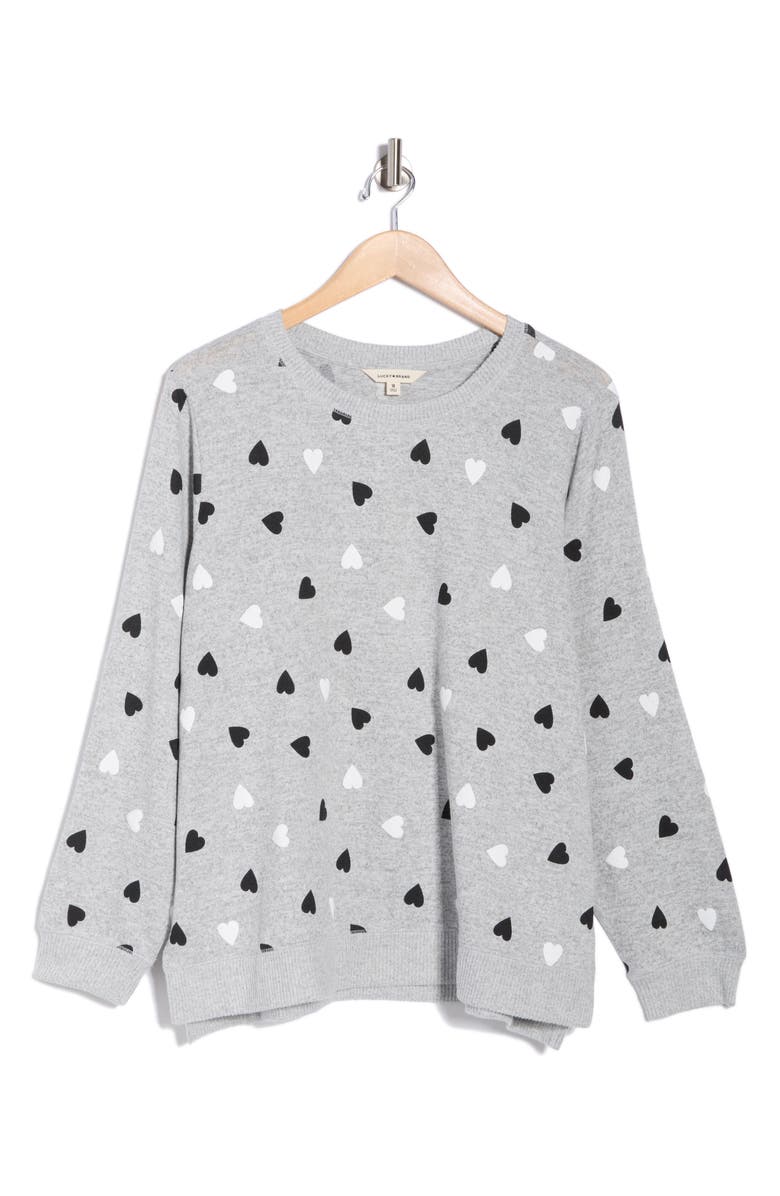 Lucky Brand Crewneck Pullover, Alternate, color, Light Grey