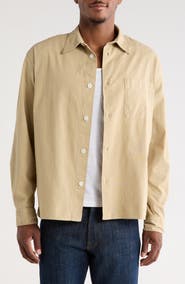 FRAME Textured Long Sleeve Cotton Button-Up Shirt