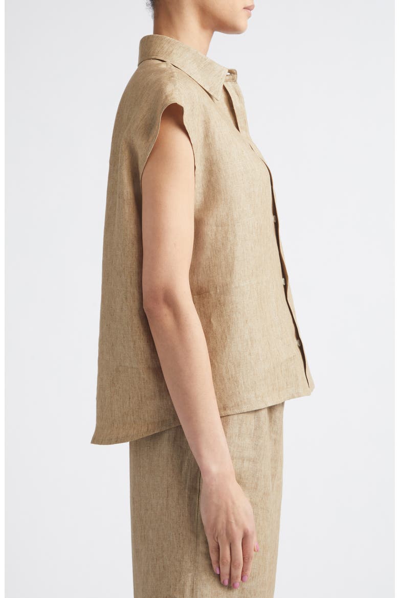 New Linen Water Repellent Boxy Vest, Alternate, color, 2000 SAND