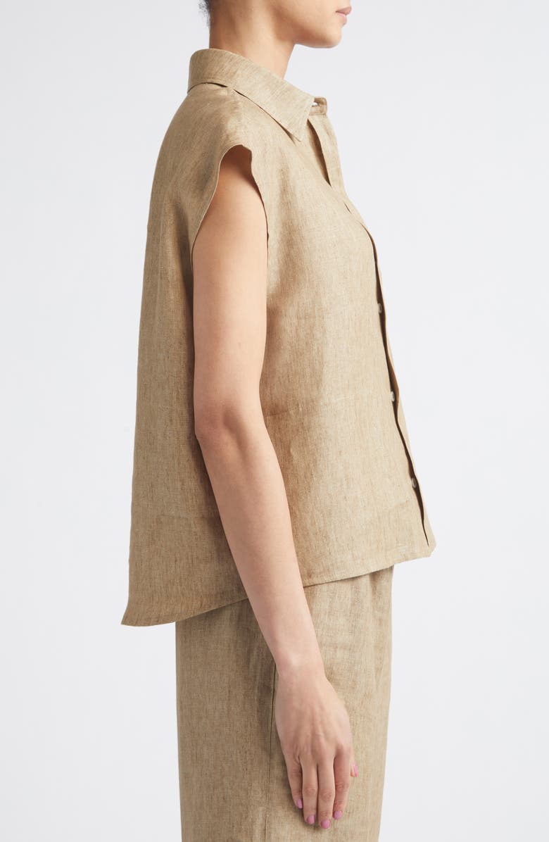 Herno New Linen Water Repellent Boxy Vest, Alternate, color, 2000 Sand