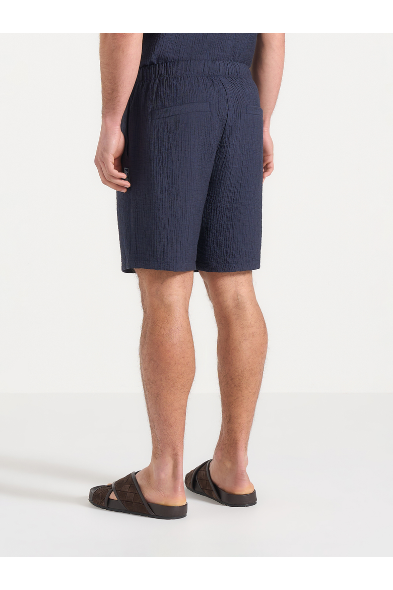 Ari Unisex Textured Shorts, Alternate, color, Navy