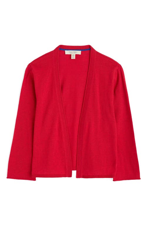 Seasalt Cornwall Vanessa Organic Cotton Open Front Crop Cardigan In Knit Melange Scarlet