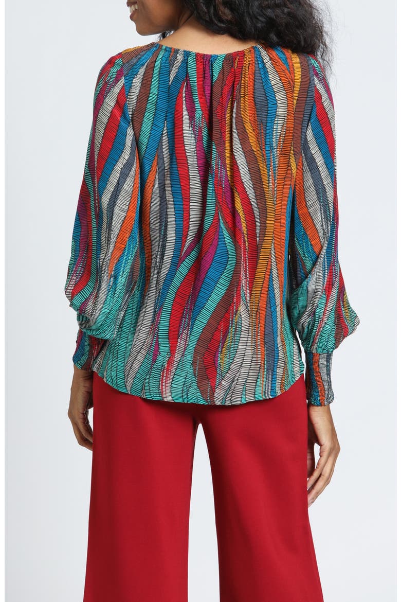 Smocked Cuff Pullover Top, Alternate, color, HARVEST PRISM