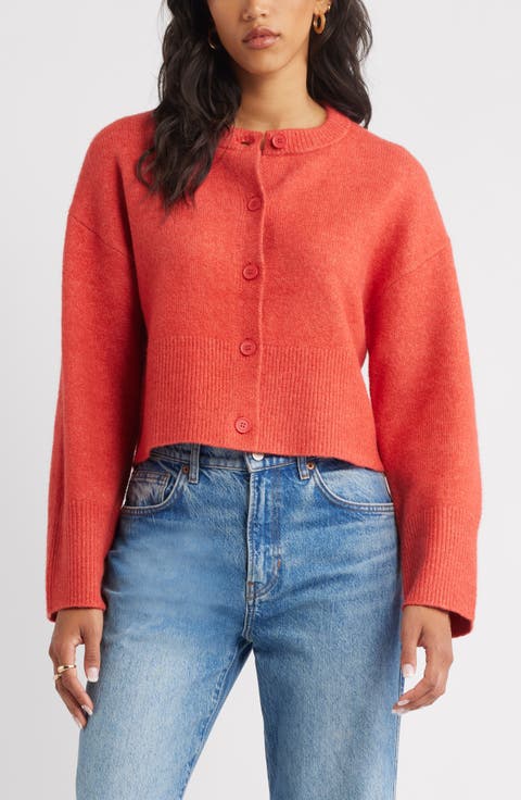 トップス THEREDTHREAD S clip cardigan cropped THEREDTHREAD / ザレッドスレッド】S tail cardigan cropped