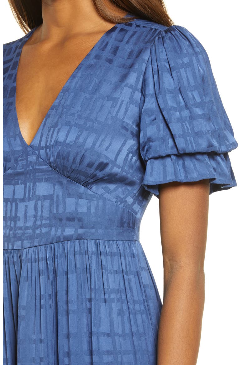 Marvella Jacquard Midi Dress, Alternate, color, BLUE