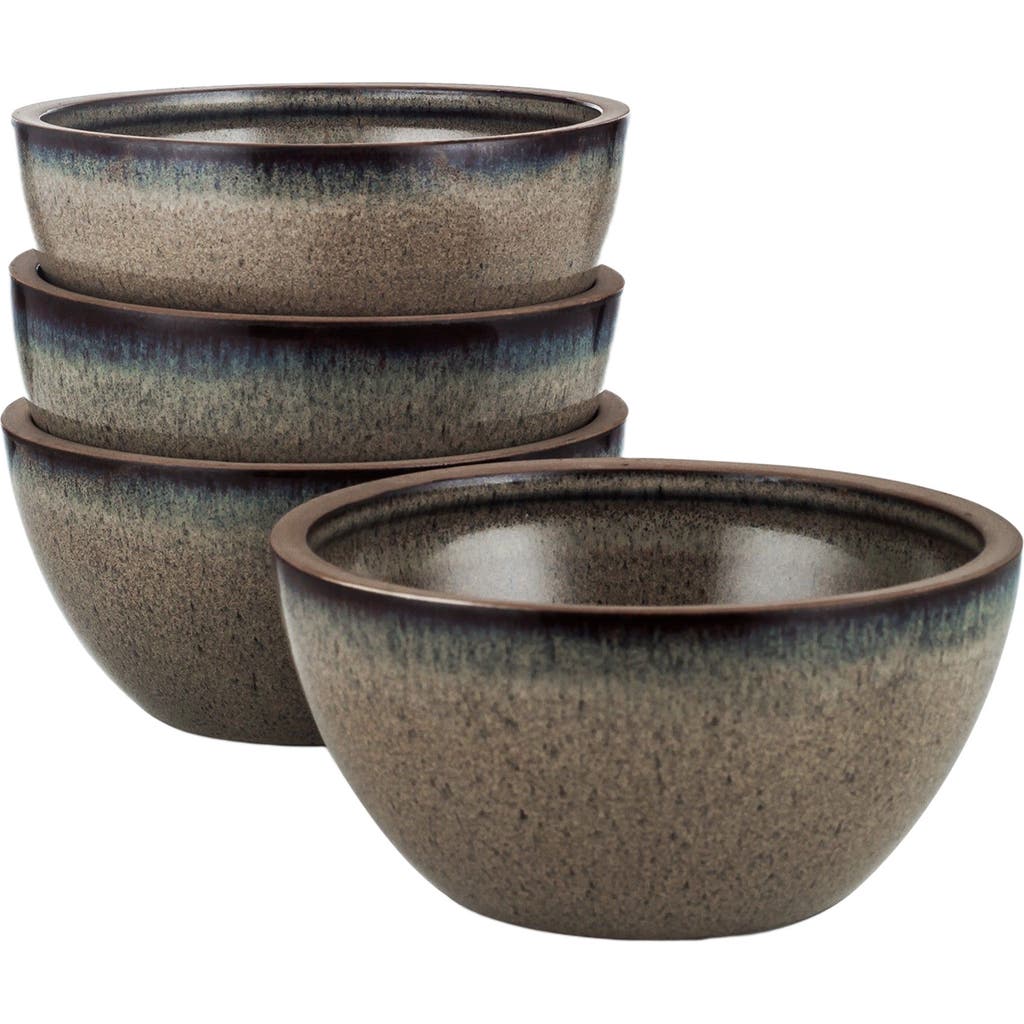 Stone Lain Tina Stoneware 4-piece Bowl Set In Brown