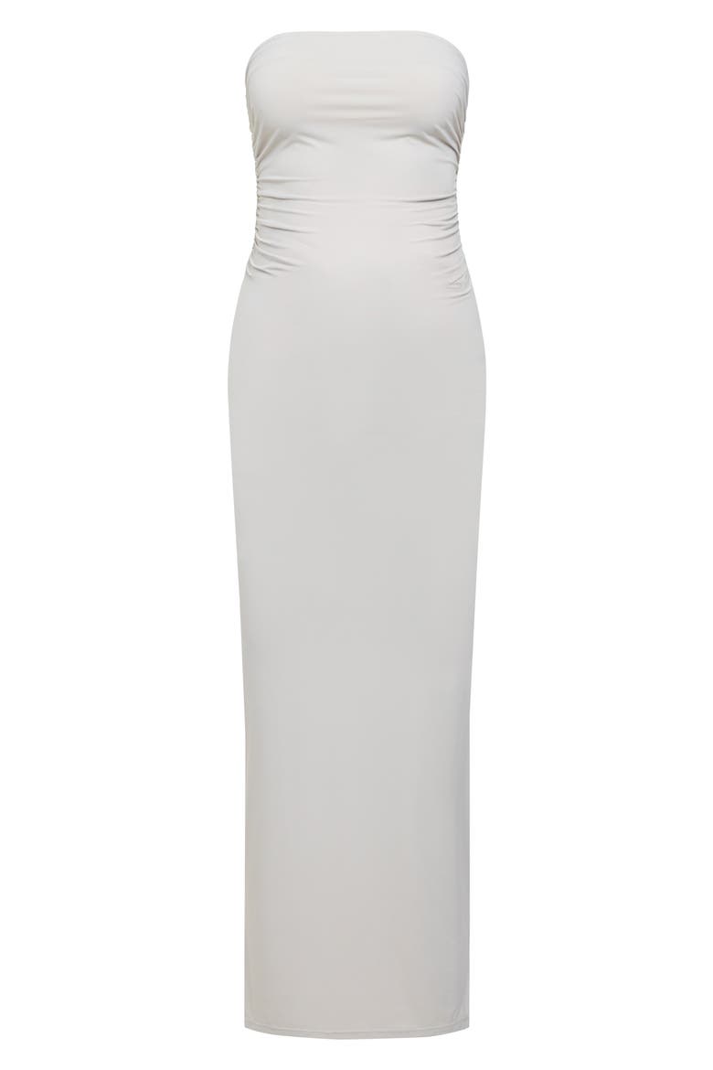 Heatwave Strapless Midi Dress, Alternate, color, GREY
