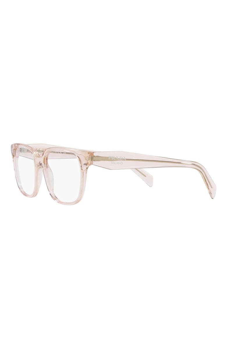 Prada 55mm Rectangular Optical Glasses, Alternate, color, Pink