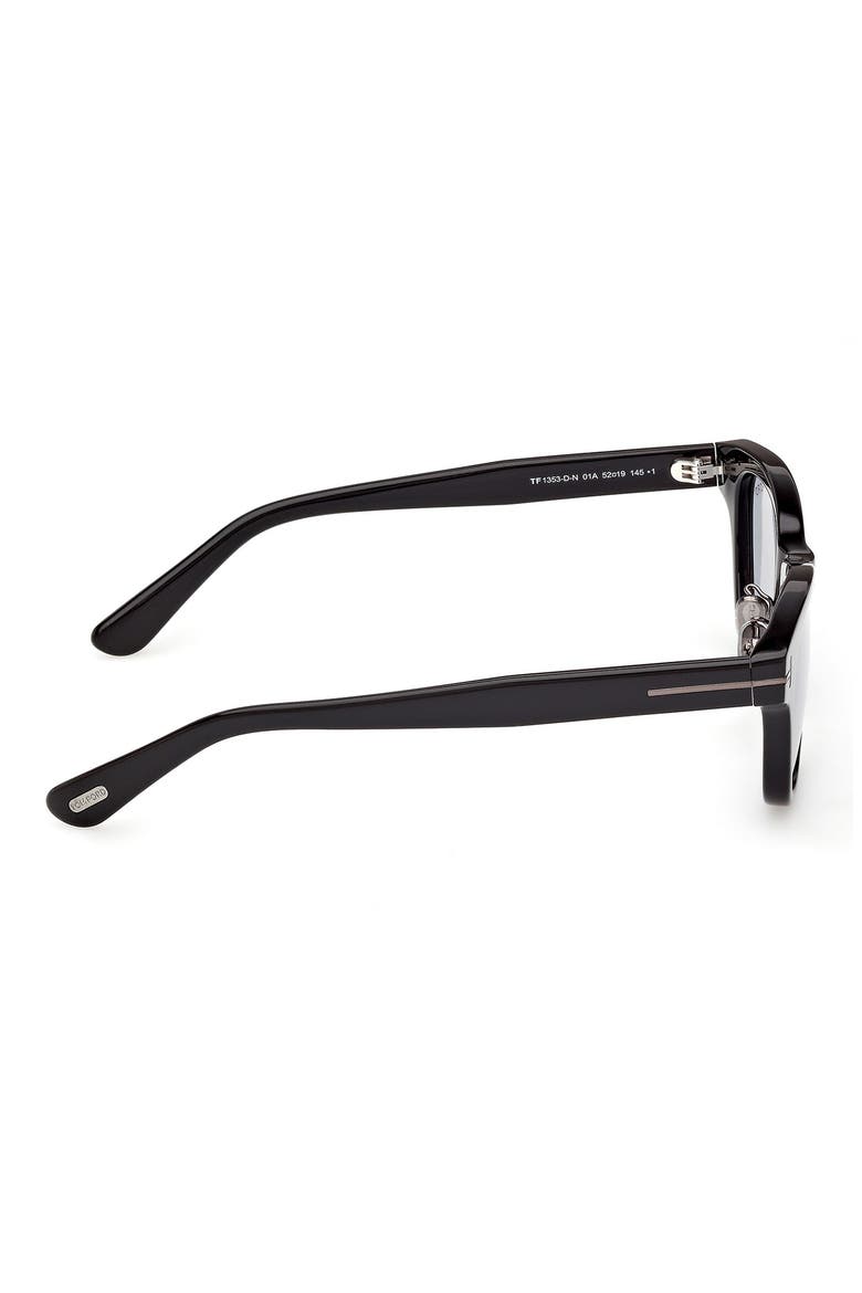 52mm Square Sunglasses, Alternate, color, SHINY BLACK / SMOKE