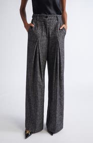 Dolce&Gabbana Pleated Stripe Virgin Wool Blend Pants