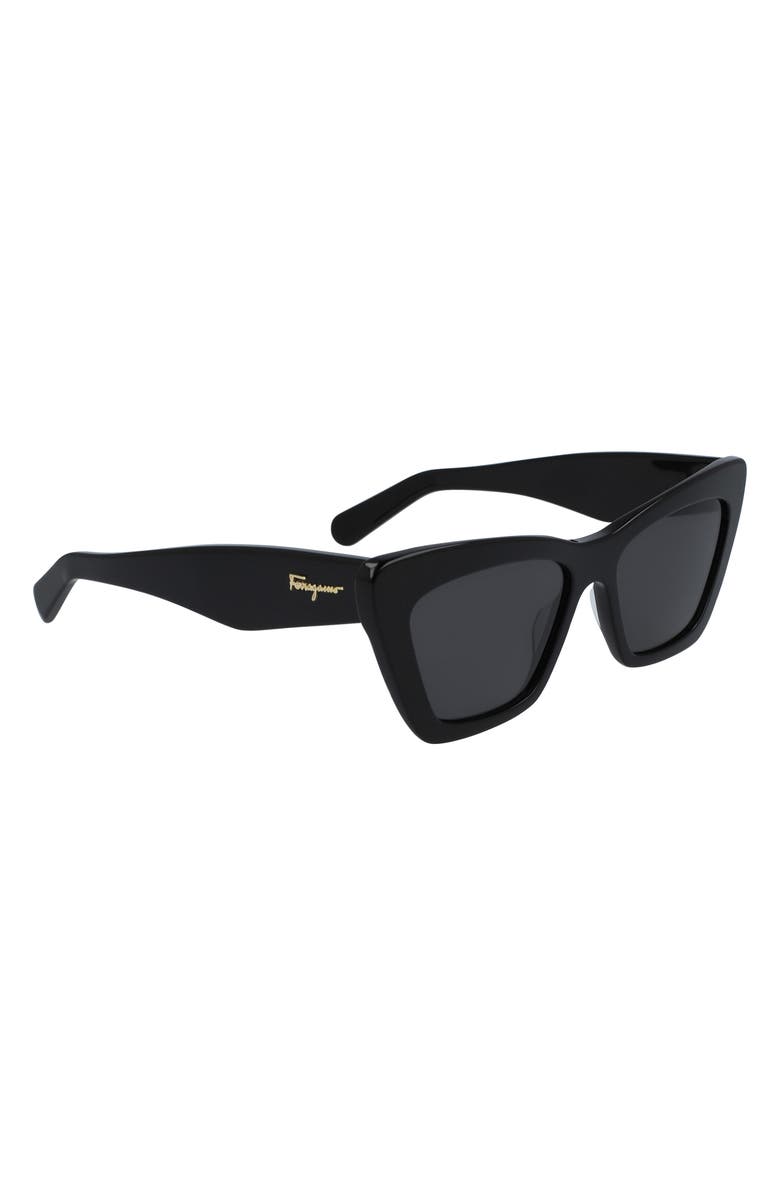 FERRAGAMO 55mm Butterfly Sunglasses, Alternate, color, Black