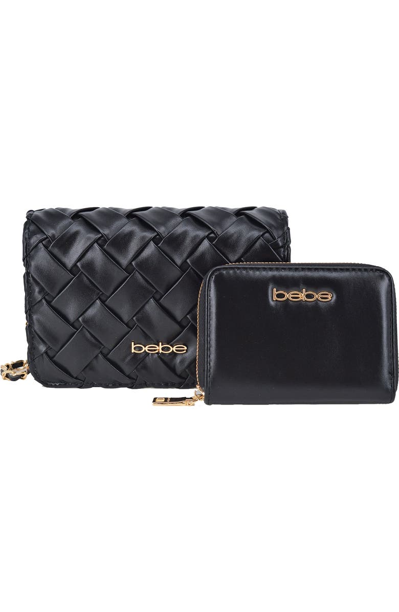 bebe Luca Crossbody Bag with Wallet, Main, color, Black
