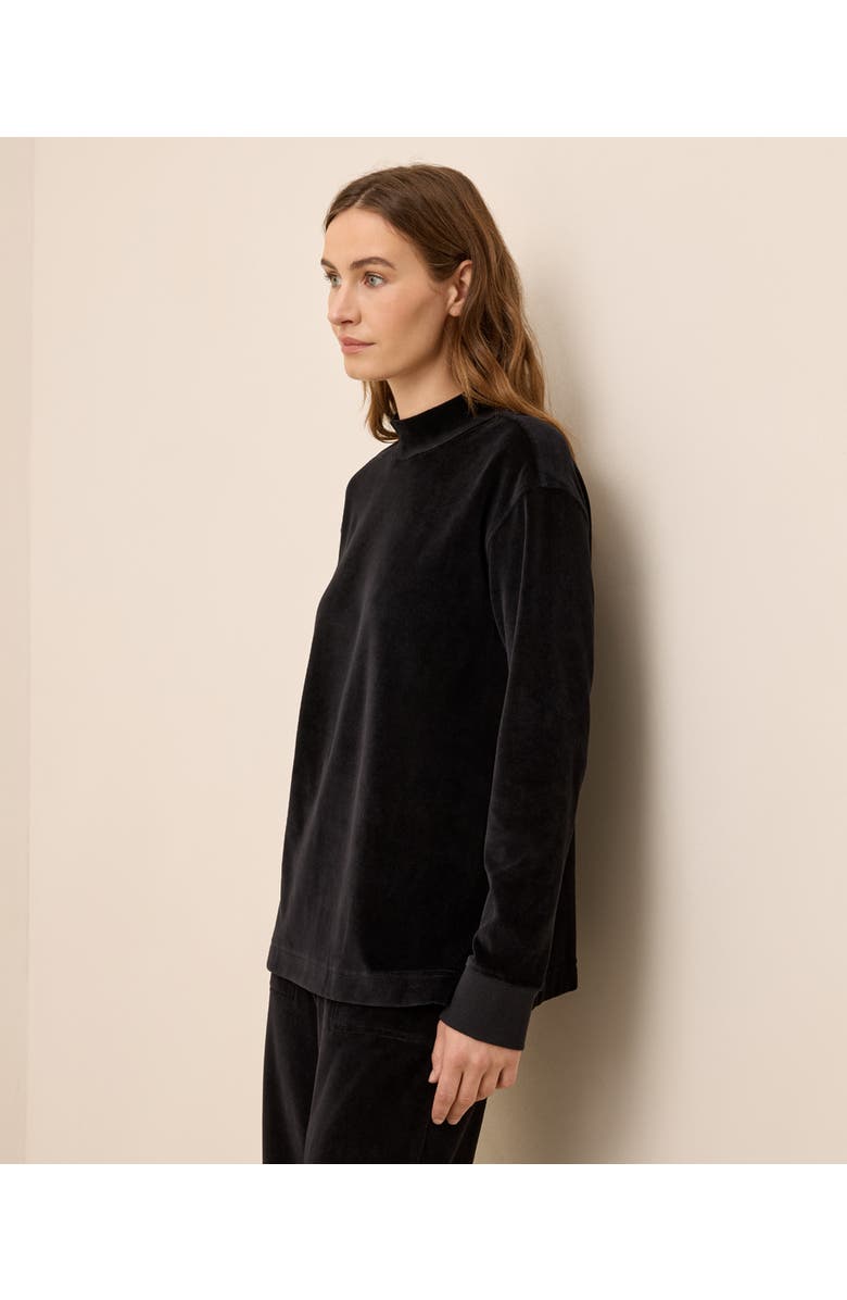 Pact Organic Cotton Pure Velour Cozy Pullover, Alternate, color, Black