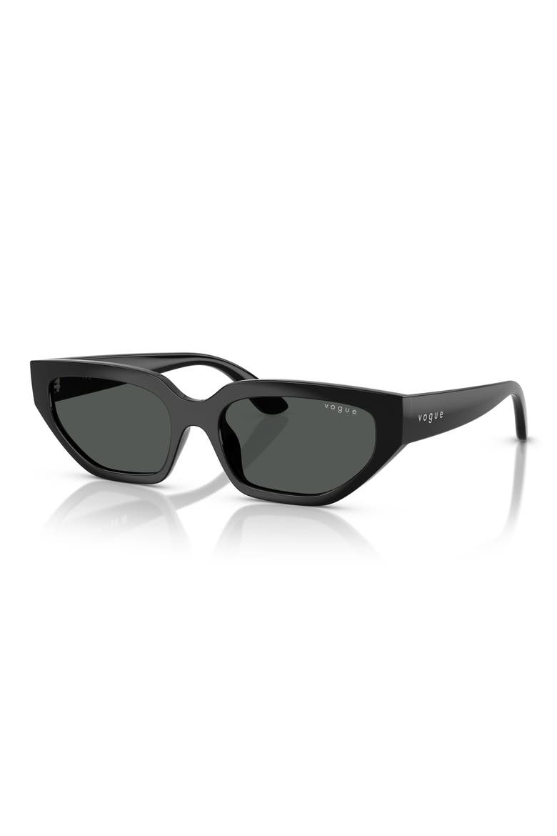 Kids' 52mm Irregular Sunglasses, Alternate, color, BLACK