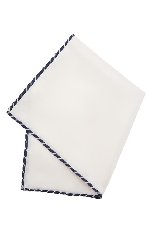 Mango Silk Pocket Square In White