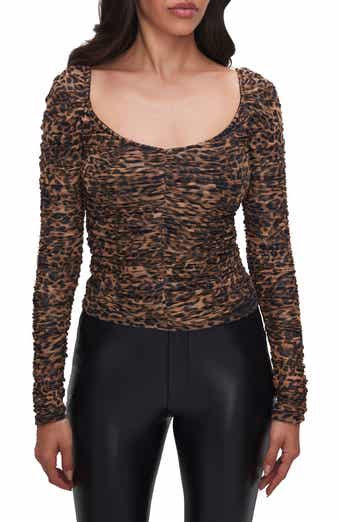 Good American Mesh Ruched Top