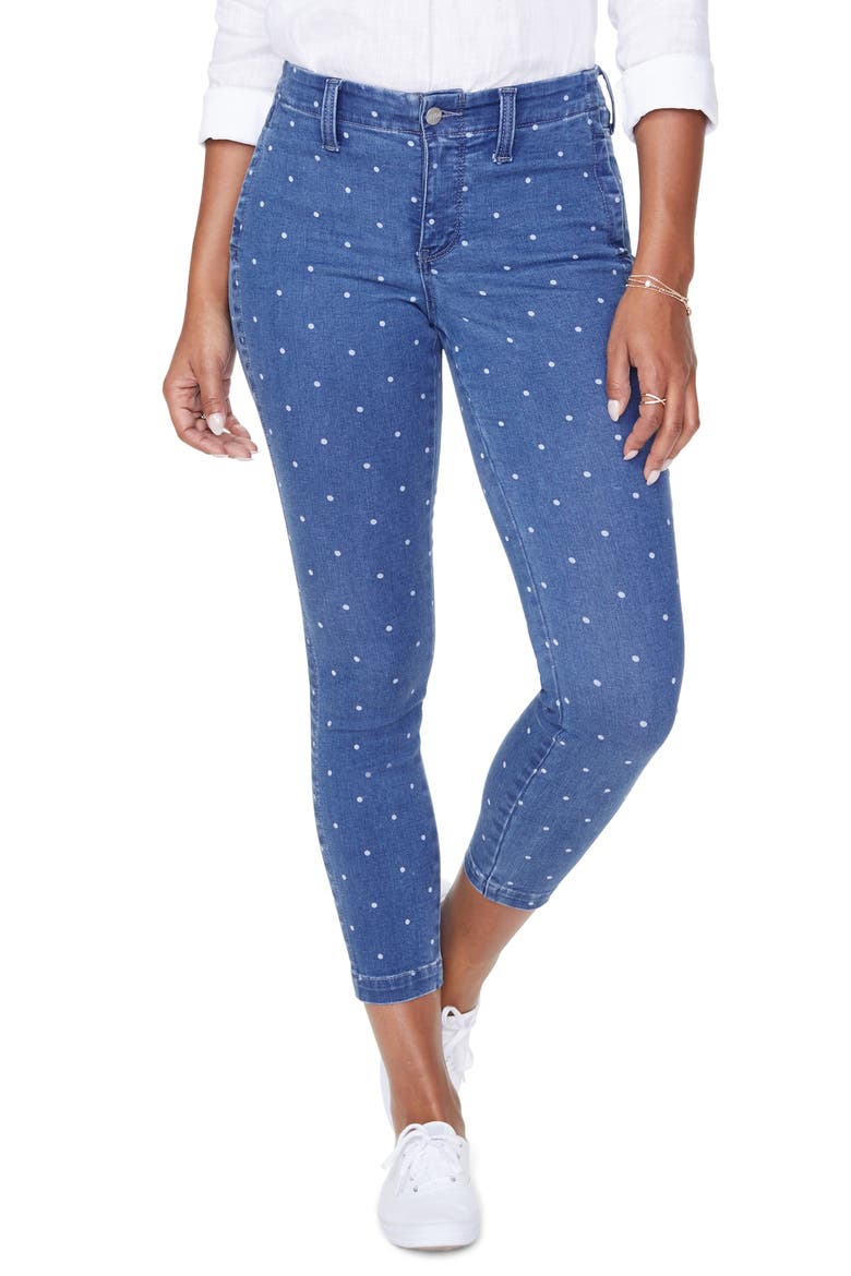 Ami High Waist Crop Skinny Jeans, Main, color, BEACHSIDE POLKA DOT