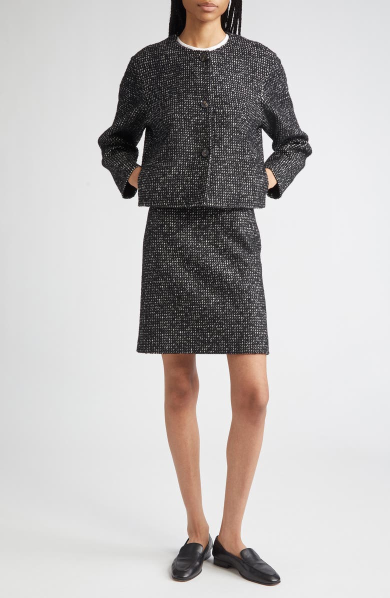 Lafayette 148 New York Bouclé Tweed Crop Jacket, Alternate, color, Black Multi