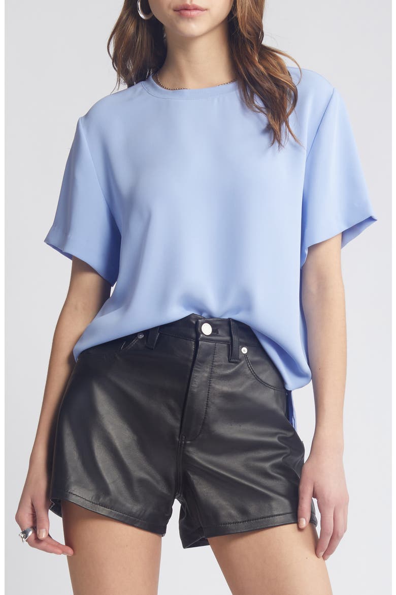 Matte Satin Tee, Main, color, BLUE HYDRANGEA