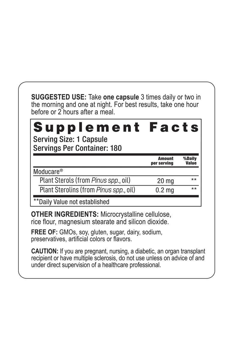Moducare Daily Immune Support, Plant Sterol Dietary Supplement, 180 Vegicaps, Alternate, color, NO COLOR
