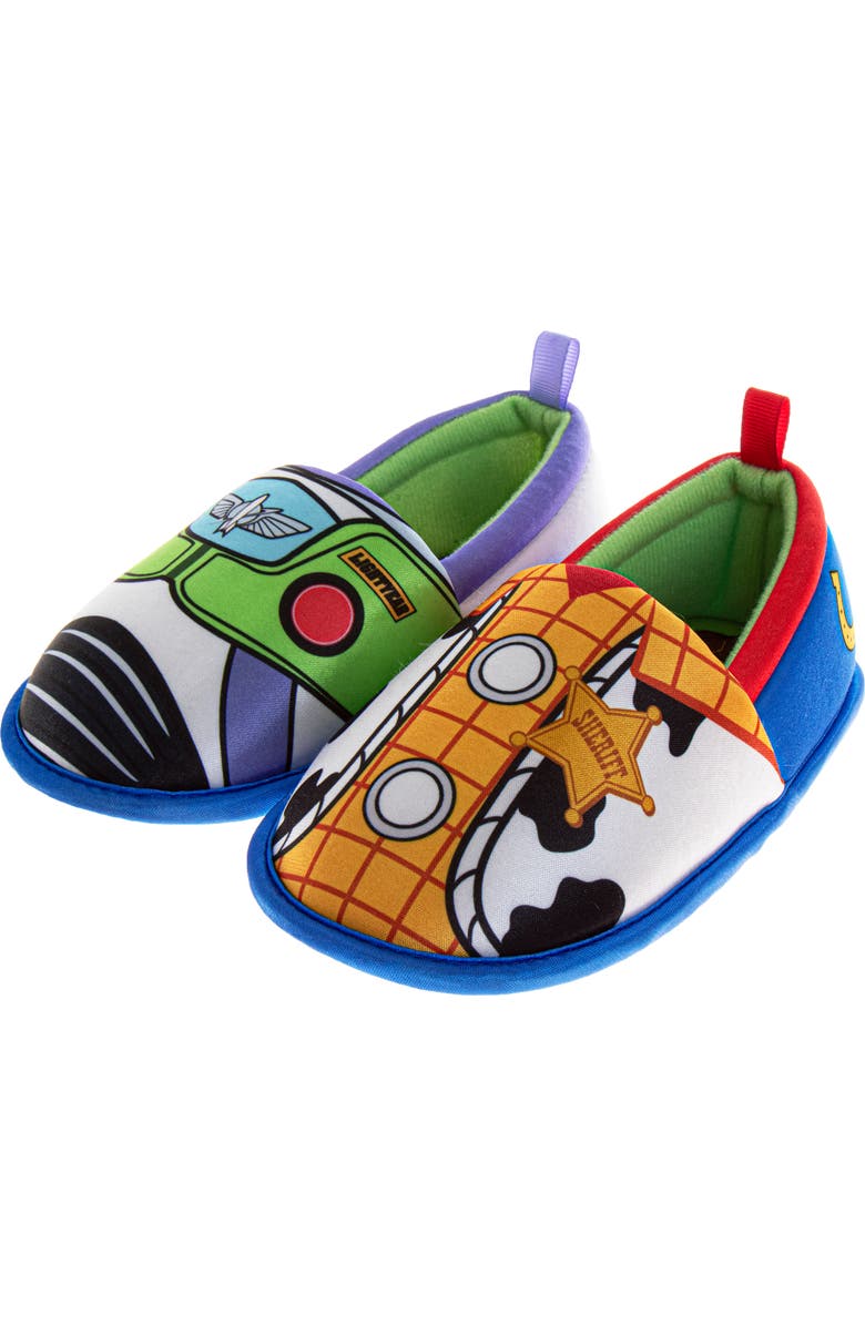 Disney Toy Story Woody & Buzz Slippers, Alternate, color, Red/Blue