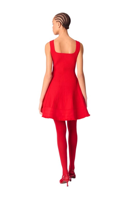 Maje Minikleid Aus Tweed Aus Einer Baumwollmischung In Red