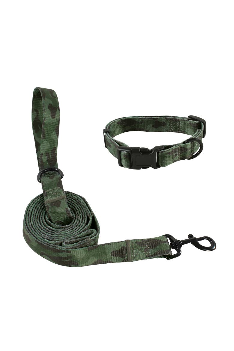 Pet Collar and Leash Set, Main, color, Camo