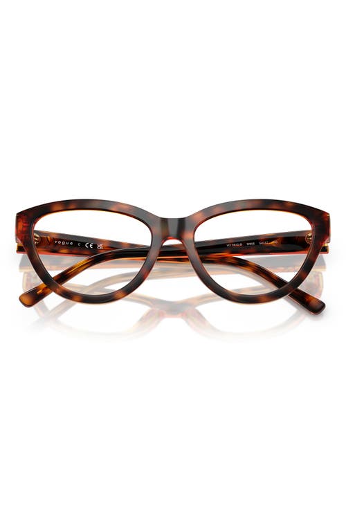 Vogue 52mm Cat Eye Optical Glasses In Dark Havana