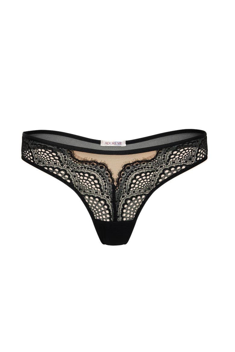 Sonja Thong Panties, Alternate, color, Black