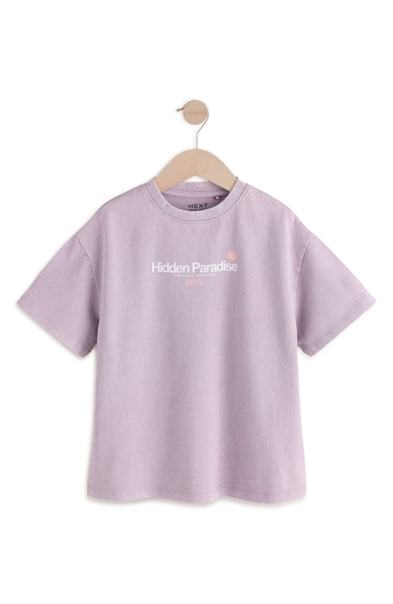 NEXT Kids' Hidden Paradise Oversize Graphic T-Shirt, Main, color, Pink