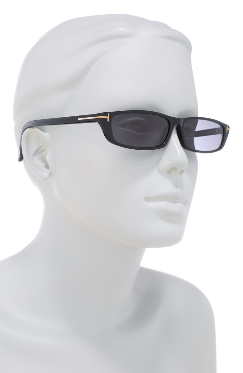 TOM FORD 59mm Slim Rectangle Sunglasses, Alternate, color, 