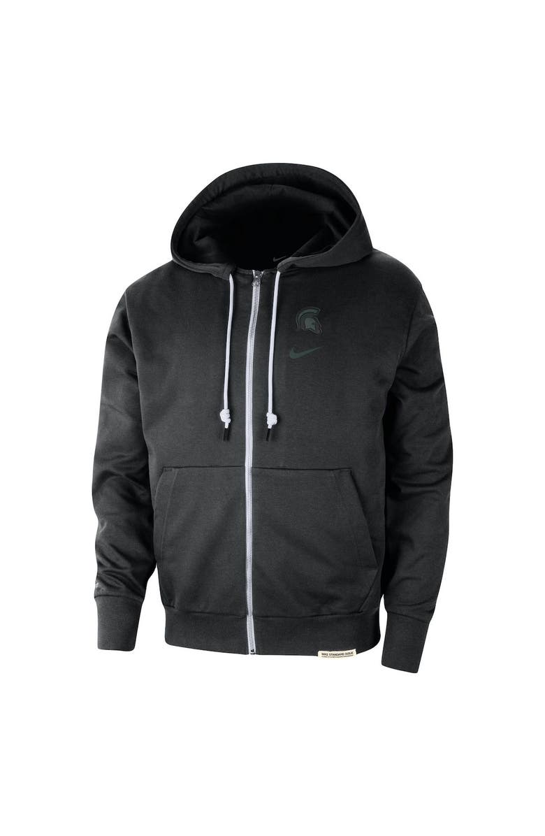 Nike Men's Nike Black Michigan State Spartans Standard Issue Player Performance Full-Zip Hoodie, Alternate, color, 