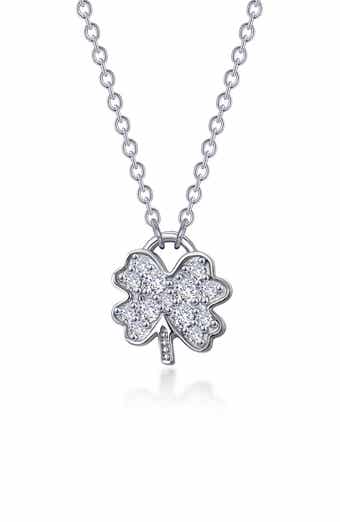 Lafonn Mini Four Leaf Clover Simulated Diamond Necklace